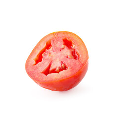 Tomato slice isolated over white background