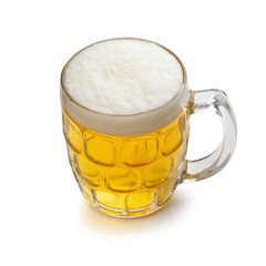 Glass of Cold Beer isolated on White background
