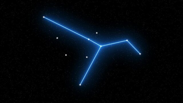 Columba - Animated zodiac constellation and horoscope symbol with  starfield space background