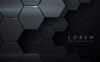 Abstract metal hexagon layers background - obrazy, fototapety, plakaty