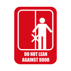 keep your hands and feet clear of the door isolated on white background. vector illustration