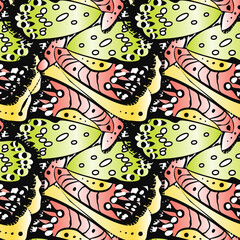 Colorful seamless pattern with abstract butterflies. Stock vector illustration.