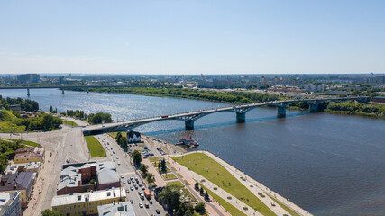 Fototapeta premium Kanavinsky bridge over the Oka river in Nizhny Novgorod