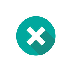 Obraz premium white cross in blue circle. delete button. Warning error icon.