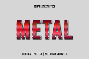 3d Red Metallic Text Effect Style