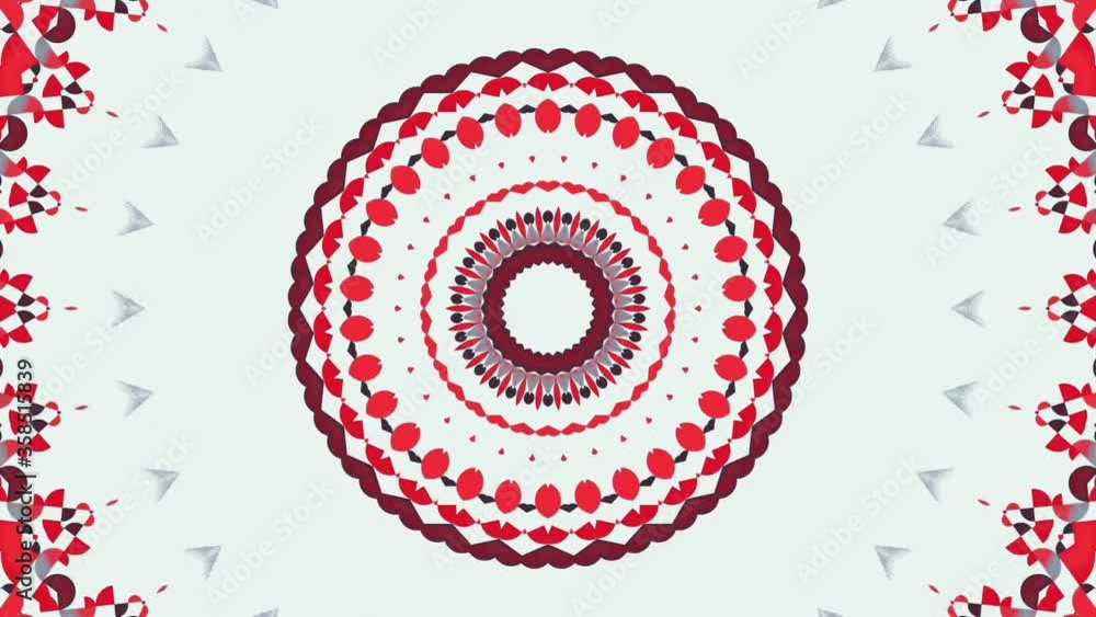 Poster graphic effect of kaleidoscope formation from the center of the rotating image.