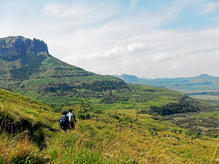 Fototapeta na wymiar Wandern in den Drakensberge