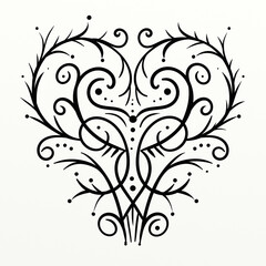 symmetrical decorated heart for fun prints