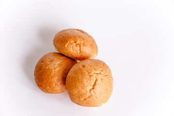 Heap of buns with sesame isolated on the white background