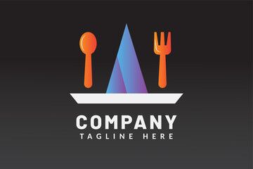 Isolated logo food illustration for restaurant with simple and elegant color