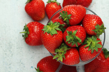 A bowl with ripe bright strawberry