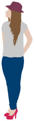 Faceless standing woman vector illustration