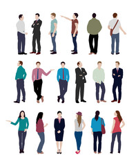 Obraz premium Faceless standing people vector illustration set