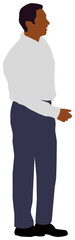 Faceless standing man vector illustration (Black people)