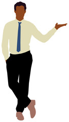 Faceless standing man vector illustration (Black people)