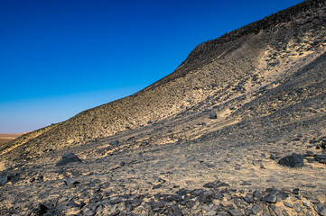 It's Black desert lanscape and basalt formarions