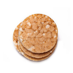 dietary rice flour bread on white background