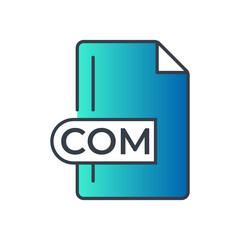 COM File Format Icon. COM extension gradiant icon.