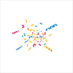 Colorful bright confetti isolated on a white background. Festive vector illustration.Web