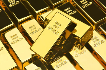 Stack of gold bars, Financial concepts