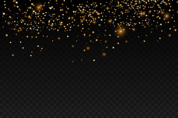 Holiday festive background with bokeh and gold stars.
