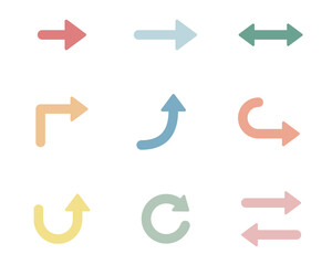 矢印のアイコンのセット／シンプル／ビジネス／三角