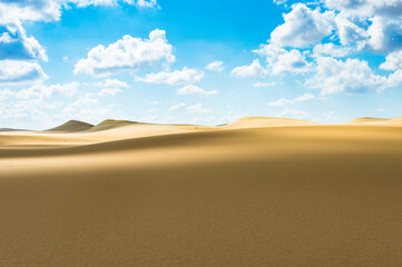 Fototapeta na wymiar It's Beautiful sand dunes in the Sahara desert in Egypt