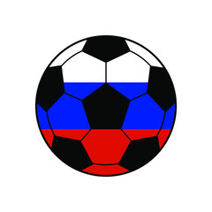 soccer ball with russia flag