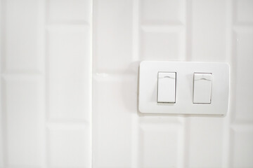 bright light switch on whtie wall beautiful vivid background