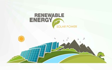 renewable energy infographics with elements of the water of the sun wind and earth