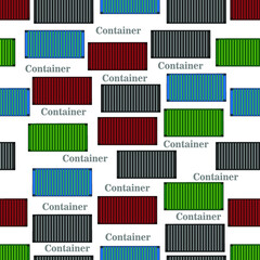 seamless pattern with various color containers