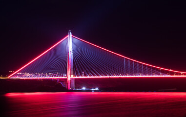 Fototapeta na wymiar Yavuz Sultan Selim Bridge in Istanbul, Turkey.