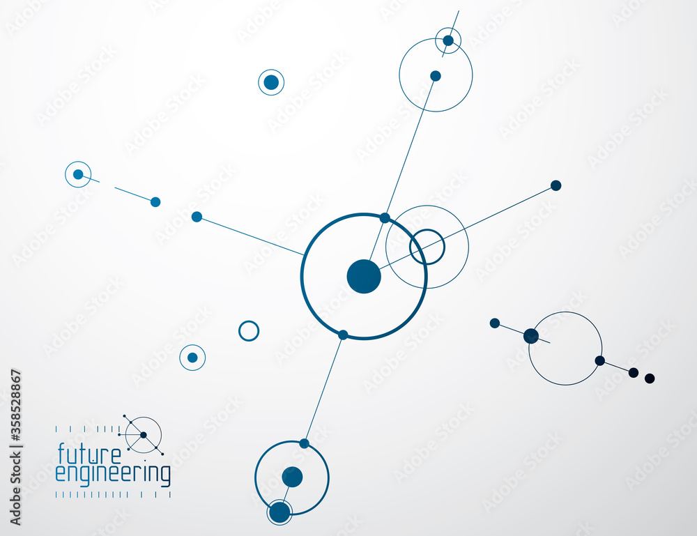 Poster vector industrial and engineering background, future technical plan. abstract blueprint of mechanism