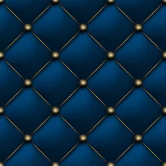 Fototapete Glamour Nahtloses Muster der blauen Mattlederbeschaffenheit. Vip-Hintergrundpolsterung reiches und luxuriöses Sofa. Abstrakte antike Vektorgrafik. Nahaufnahme.
