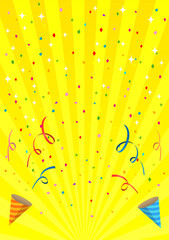 紙吹雪と放射の背景画像