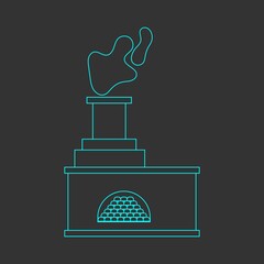 Oven icon on a black background. Vector image, eps 10