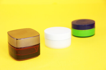 plastic jar with body care a cream