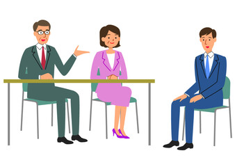 男性応募者の面接