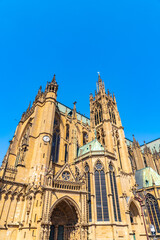 Fototapeta na wymiar Roman Catholic Cathedral of Saint Stephen of Metz, France