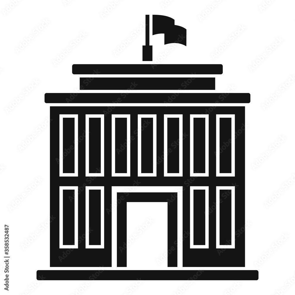 Poster institute building icon. simple illustration of institute building vector icon for web design isolat