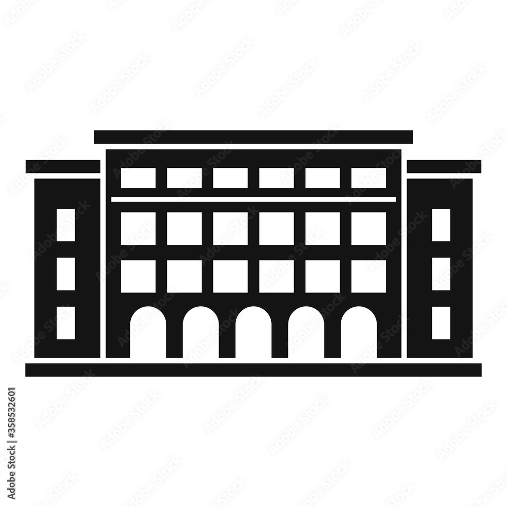 Poster academy building icon. simple illustration of academy building vector icon for web design isolated o