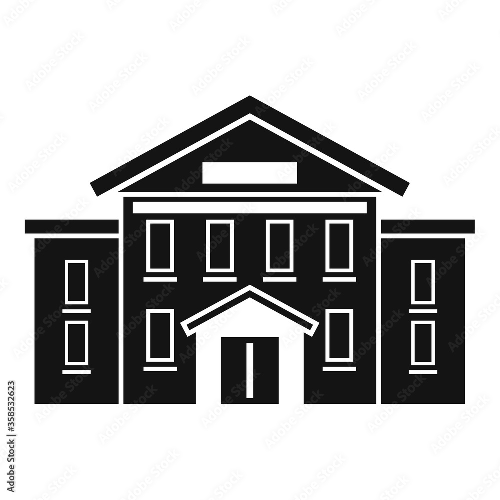 Poster library building icon. simple illustration of library building vector icon for web design isolated o