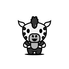 cute zebra character vector