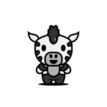 cute zebra character vector
