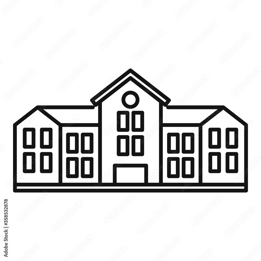 Poster university campus icon. outline university campus vector icon for web design isolated on white backg