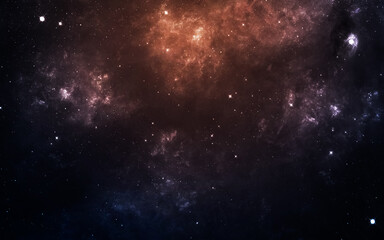 Starfield full of galaxies. Science 3D illustration of space. Elements furnished by Nasa