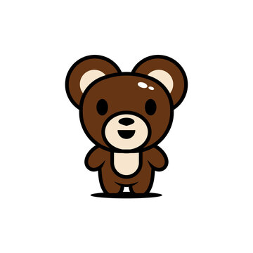 cute bear character vector