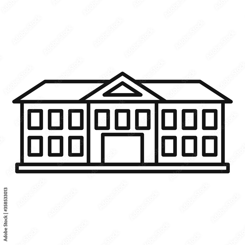 Poster institute building icon. outline institute building vector icon for web design isolated on white bac