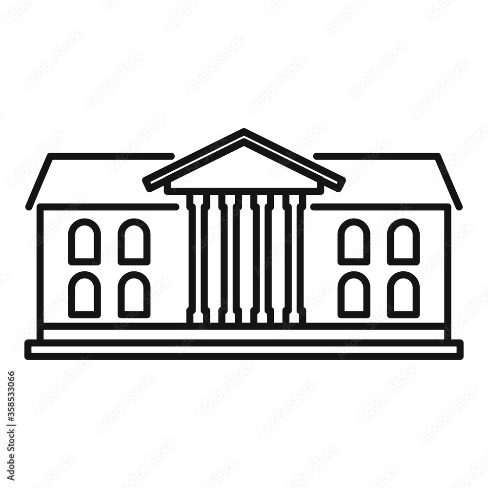 Poster school building icon. outline school building vector icon for web design isolated on white backgroun