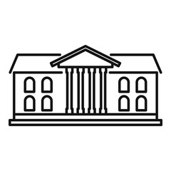 School building icon. Outline school building vector icon for web design isolated on white background